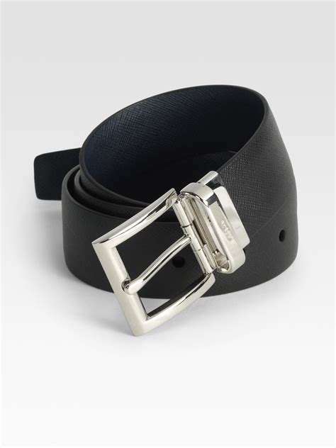 prada black leather belt|Prada belt for men.